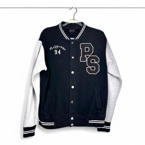 PlayStation PS94 Varsity Jacket Medium Black Gray Katakana Patch Gamer